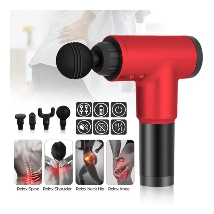Fascial Gun RH-320 6 Kademe Hız Ayarlı, 4 Parça Başlıklı, Usb Şarjlı, Masaj Tabanca Aleti (5381)