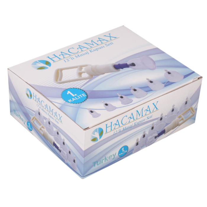 Hacamat Kupası 12’li Çekme Seti Vakumlu Masaj Aleti (5381)