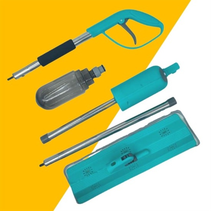 Döner Başlıklı Spreyli Mop Parke Ahşap Fayans Temizleyici Su Hazneli Sihirli Paspas (5381)