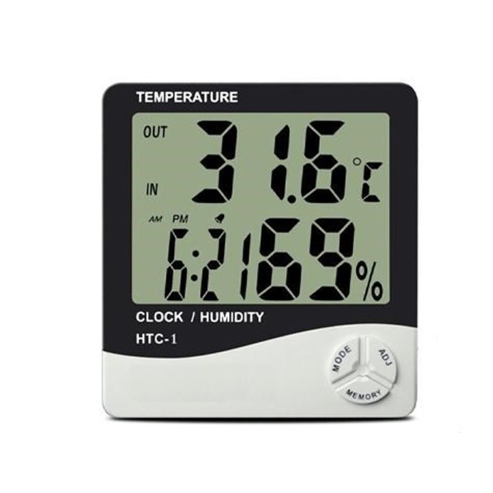 Bebek Odası Masaüstü Dijital Termometre Nem Ölçer Higrometre Saat (5381)