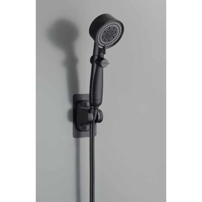 ROYAL SİYAH PERVANELİ KADEMELİ STOPLU  DUŞ BAŞLIK (5381)