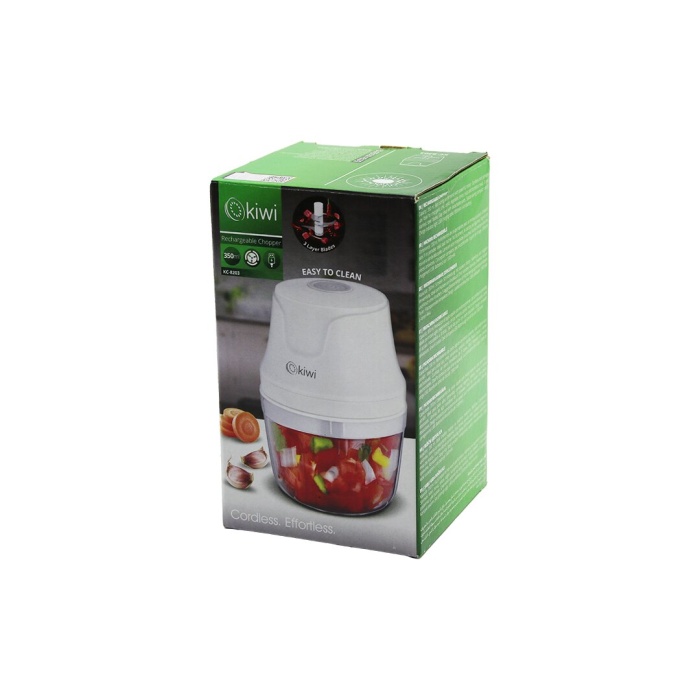 KİWİ KC-8203  USB ŞARJLI MİNİ   3 BIÇAKLI  BLENDER RONDO GIDA DOĞRAYICI  350ML=MİKA KRİSTAL HAZNE (5381)