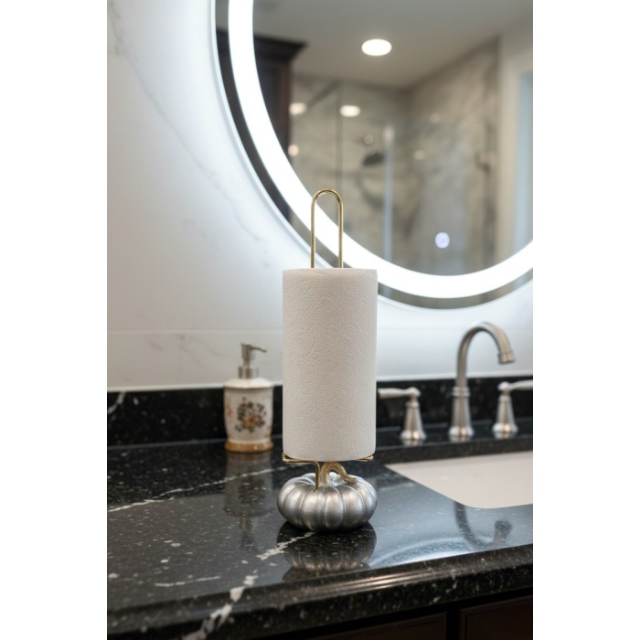 DEKORATİF GÜMÜŞ KABAKLI HAVLULUK 34X12 CM (5381)