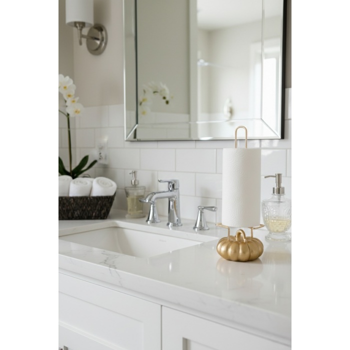 DEKORATİF KREM KABAKLI HAVLULUK 34X12 CM (5381)