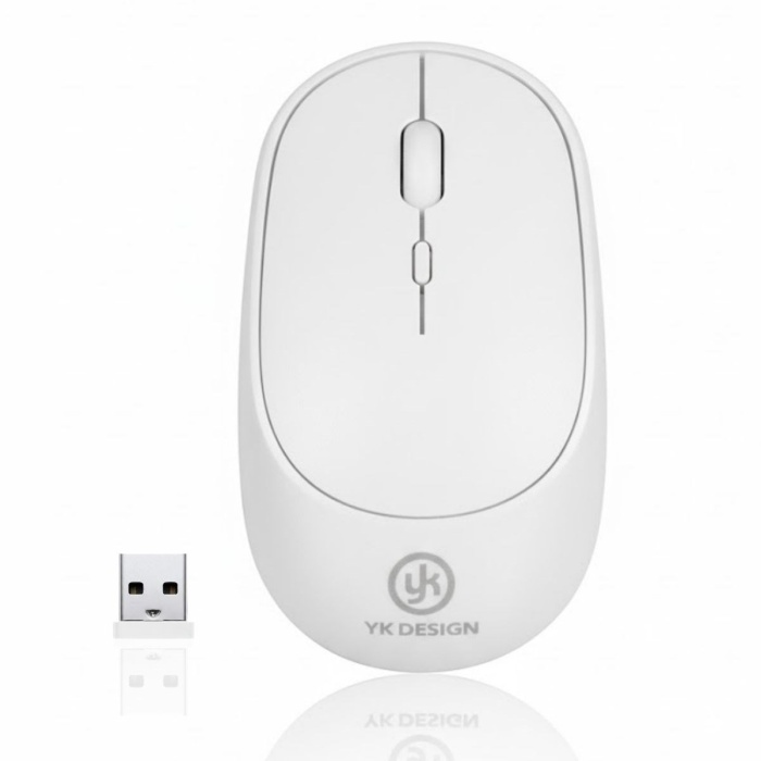 Beyaz Renkli Ergonomik Sessiz Kablosuz Mouse – USB Alıcılı, Ofis ve Oyun İçin Konforlu Bilgisayar Faresi MS6310 (5381)