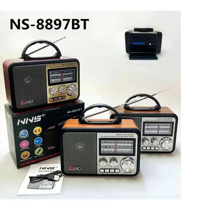 NNS NS-8897 Orta Boy Retro, Nostaljik, Ahşap Tasarım Radyo (5381)