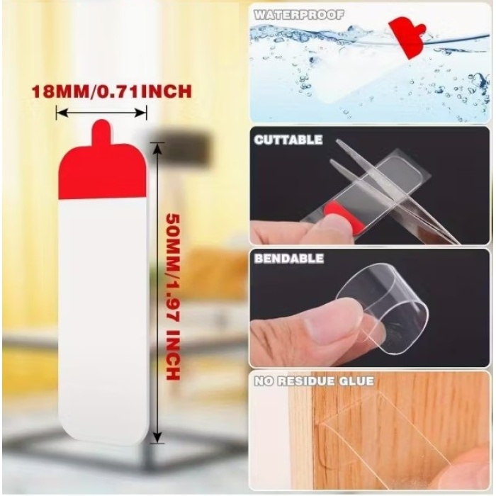 60 Parça Kolay Açılır Güçlü Çift Taraflı Bant 18mm*50mm (5381)