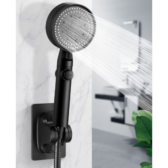 Yapışkanlı Duş Başlığı Tutucu Ayarlı Siyah (5381)