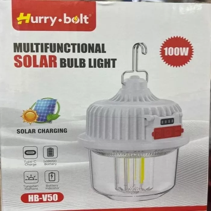 Hurry Bolt Hb-v50 100w Güneş Şarjlı Solar Lamba Kamp (5381)