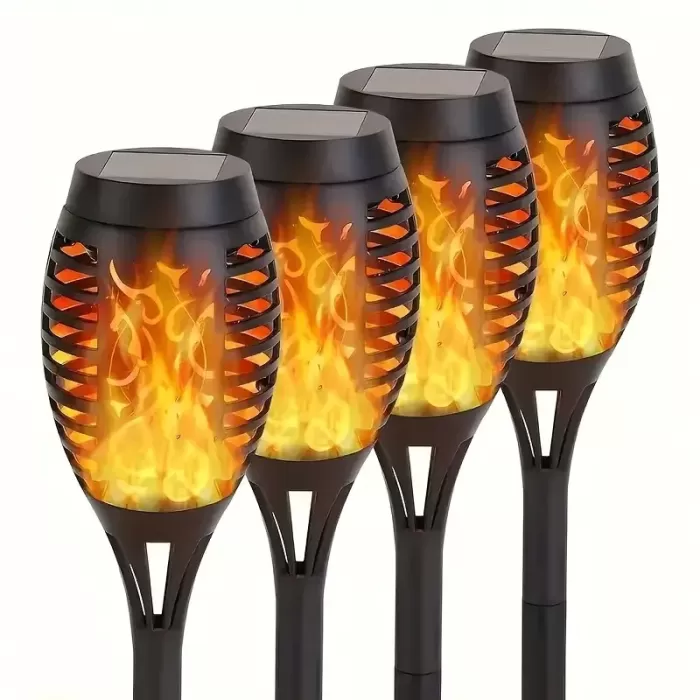 12 Ledli Alevli Solar Bahçe Aydınlatma  (5381)