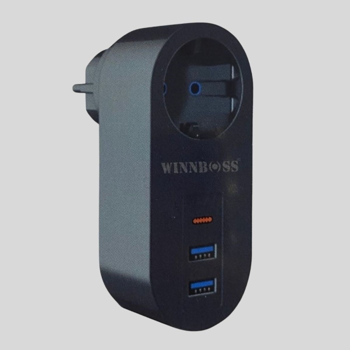 2 USB,1 TYPE-C Girişli 1&amp;apos;li Çocuk Korumalı,Isıya Karşı Dayanıklı 2500Watt Termal Akım Korumalı Priz (5381)