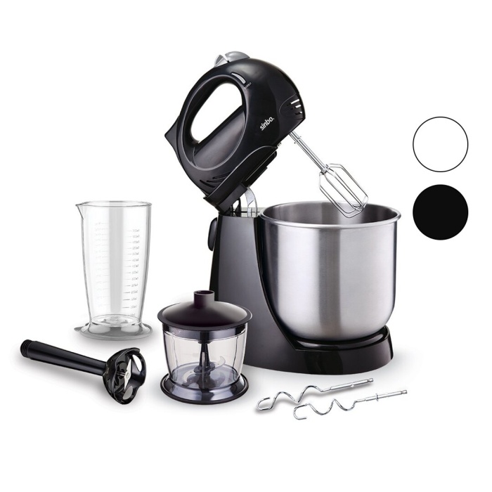 INOX TASLI MİKSER - BLENDER SETİ 5 KADEME HIZ+TURBO HAMUR YOĞURMA+ KASE 300W600ML HAZNE700ML ÖLÇÜ KABI SMX-2731 (5381)
