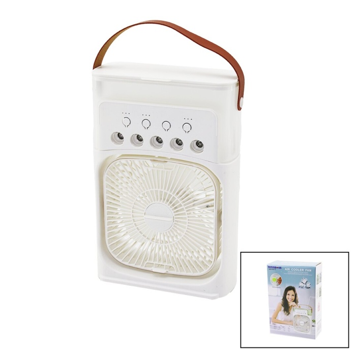 3İN1 HAVA NEMLENDİRME - FAN - GECE LAMBASI MASA ÜSTÜ BUZLU VANTİLATÖR 360 DERECE USB ŞARJ 3KADEME HIZ (5381)