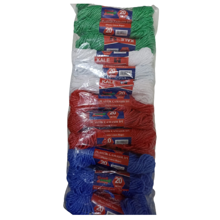 KALE Plastik Çamaşır ipi 20 Metre 24 Adet (5381)