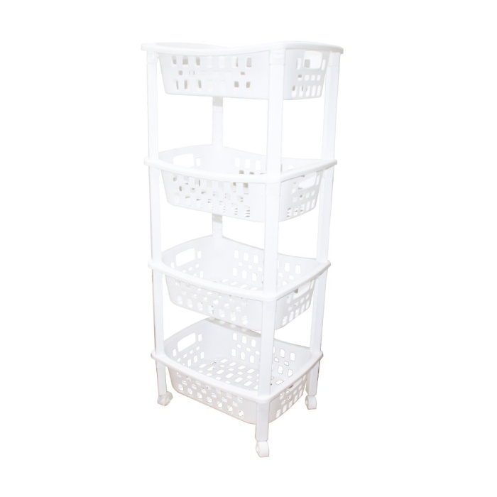 4 KATLI SEPET DÜZENLEYİCİ - RAF ÜNİTESİ TEKERLEKLİ 400X295X960MM (5381)
