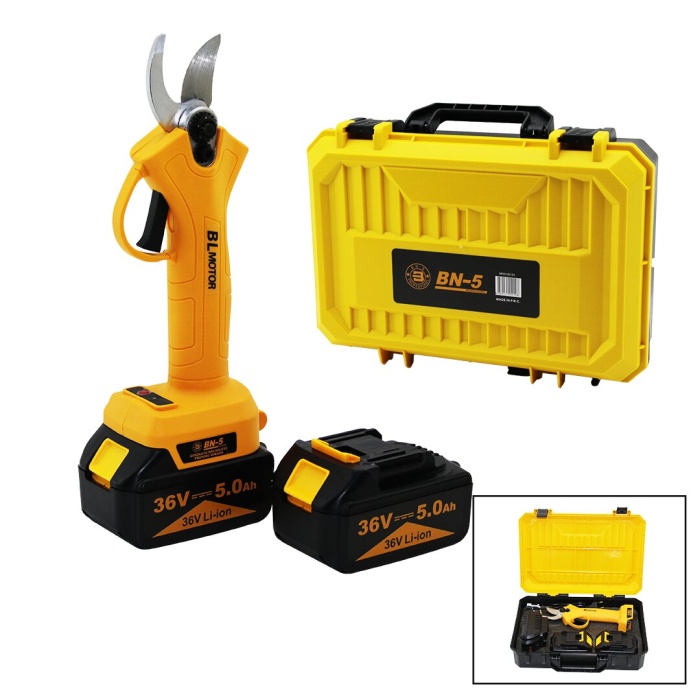 CORDLESS SHEAR YELLOW BN-5 HS-155  ŞARJLI  BAĞ MAKASI  2 BATARYA - 36V 5.0AH (5381)