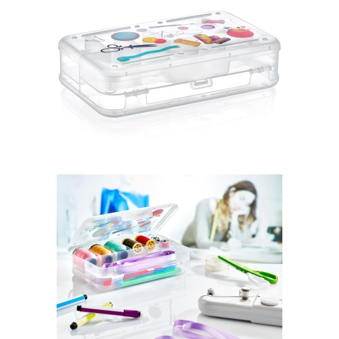 Çift Taraflı Bölmeli Hobi Dikiş Kutusu Ardunio Malzeme Kutusu (5381)