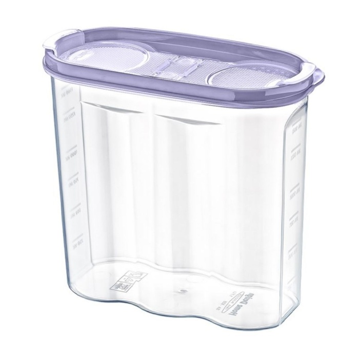 2 Kapaklı Ölçekli Erzak Kuru Gıda Saklama Kutusu Kabı - 1,7 Litre - SA935 (5381)