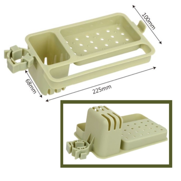 Musluğa Takılan Sünger Havlu Askılı Sabun Hazneli mutfak Banyo Lavabo Düzenleyici Organizer (5381)