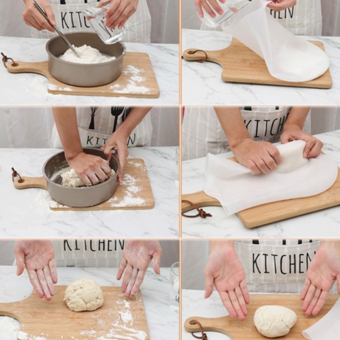 Büyük Hamur Torbası Silikon Şeffaf Hamur Yoğurma Torbası Ekmek Makarna Mantı Hamuru Kolay Yoğurma (5381)