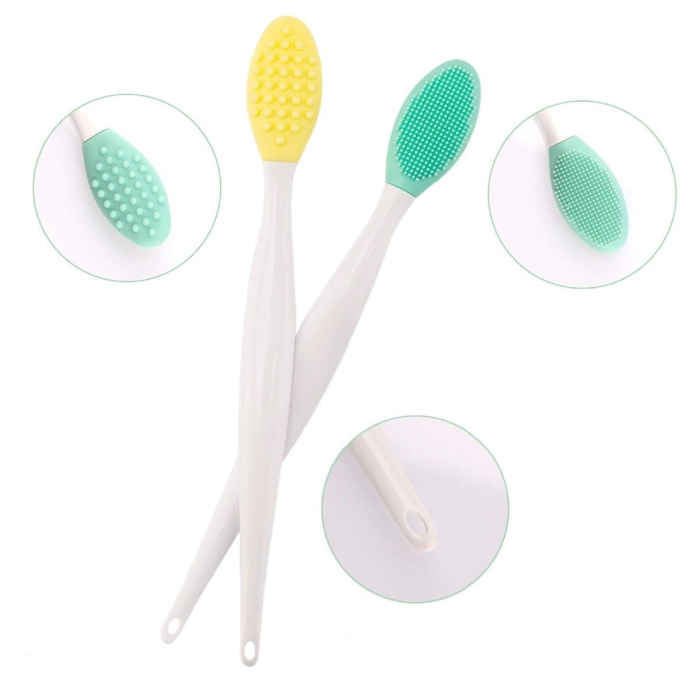 2 Adet Dudak Fırçası Peeling Etkili Gözenek Siyah Nokta Temizleyici Akne Giderici Çift Yönlü Fırça (5381)