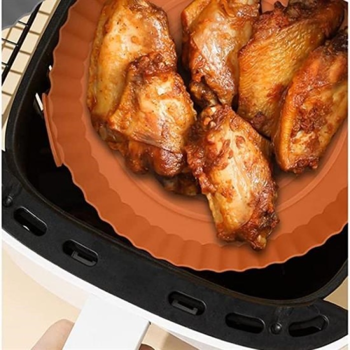 Renkli Isıya Dayanıklı Yıkanılabilir Silikon Fırın Ve Airfryer Yuvarlak Pişirme Matı 20 Cm (5381)