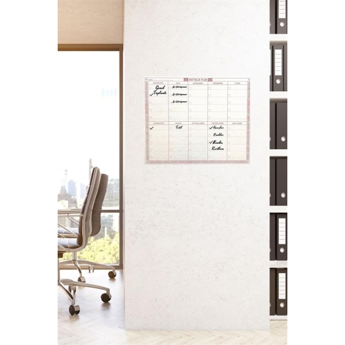 Şeffaf Kendiliğinden Yapışkanlı Kalemli Haftalık Planlayıcı 40cm-50cm (5381)