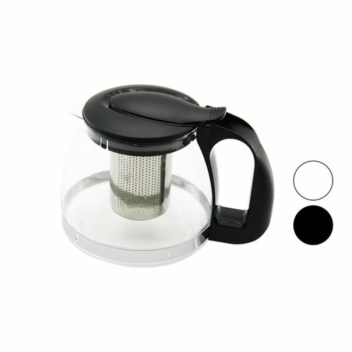 CAM DEMLİK 900ML - SİYAH VEYA BEYAZ GÖNDERİLİR (5381)