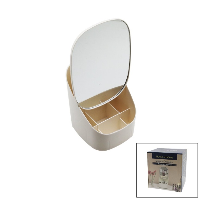 KANGURU MAKYAJ ORGANİZER - TAKILIK AYARLI AYNA=21X28CM - 9-BÖLMELİ ORG.=TBN:16.5X19 Y:8-15-22CM (5381)