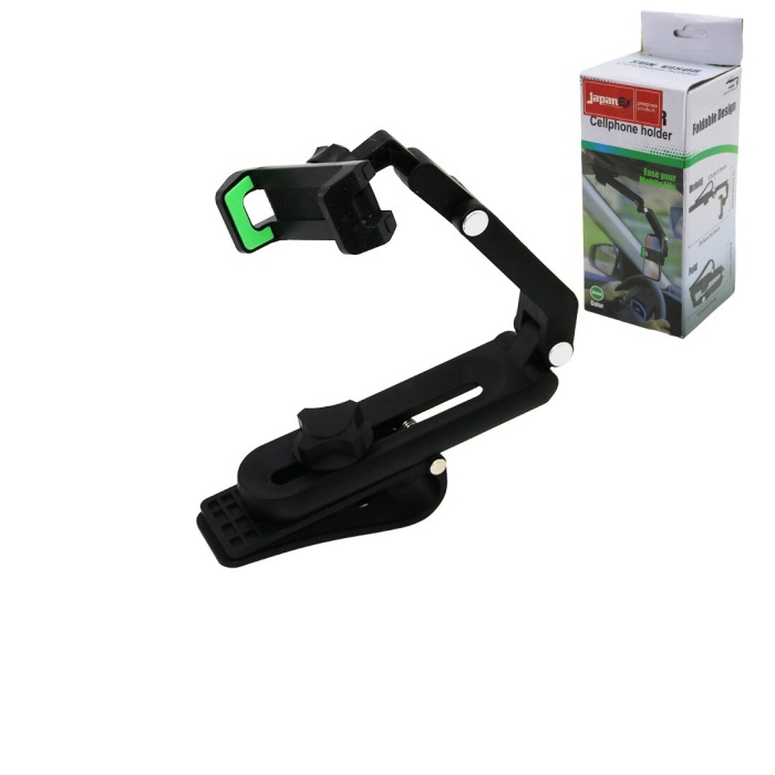 OTO - ARAÇ DİKİZ AYNA GEÇMELİ TELEFON TUTUCU 360 DERECE KOL MANDALLI GENİŞLİK AYARI=12.9-25.5CM (5381)