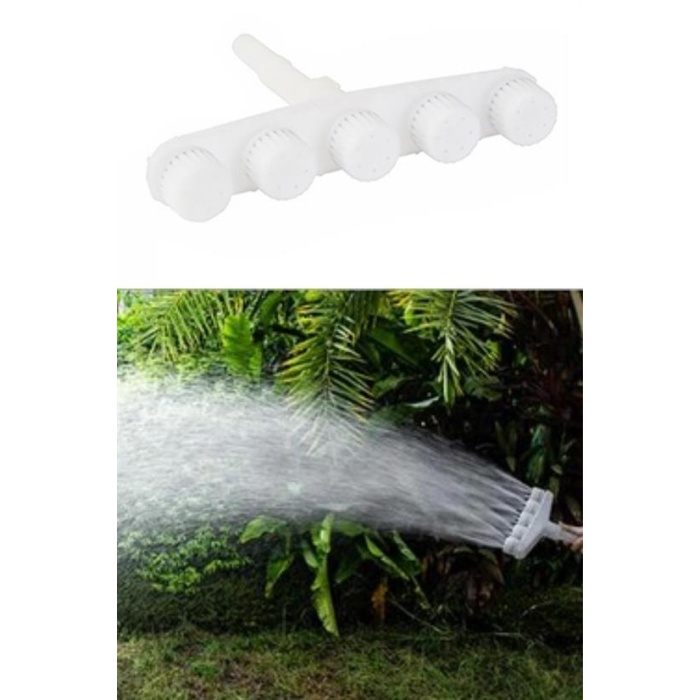 5 Kafalı Peyzaj Bahçe Tarla Çim Sulama Başlığı Yüksek Basınçlı Su Püskürtücü Hortum Aparatı (5381)