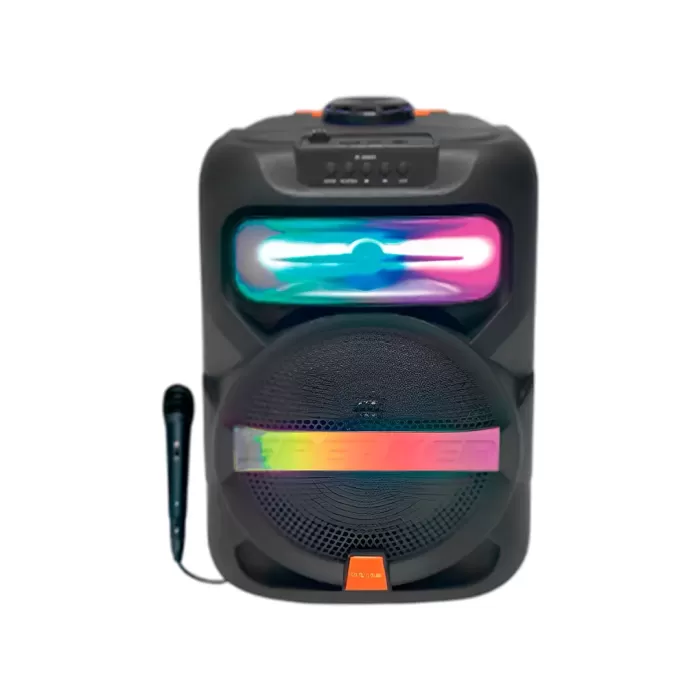 Platoon PL-4361 BT USB SD AUX 8 İNÇ Mikrofonlu Anfi Yüksek SES Taşınabilir RGB Işıklı Hoparlör (5381)