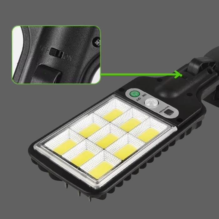 3 Farklı Işık Modlu Güneş Enerjisiyle Şarj Olan Dış Mekan Uyumlu Kumandalı Solar Duvar LEDİ (5381)