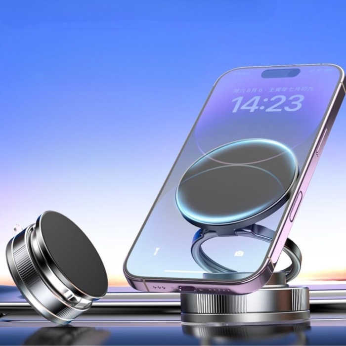 Vakumlu Manyetik Telefon Tutucu – Güçlü Vakum 360 Derece Döner Araç İçi Telefon Standı, Ultra Sabit Manyetik Destekli Mobil Cihaz Aparatı (5381)