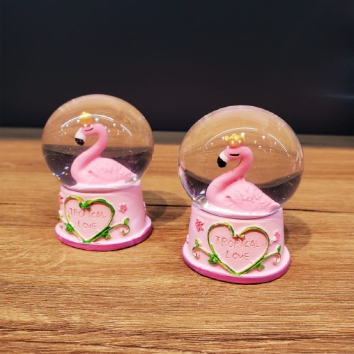 Mini Işıklı Flamingo Kar Küresi
