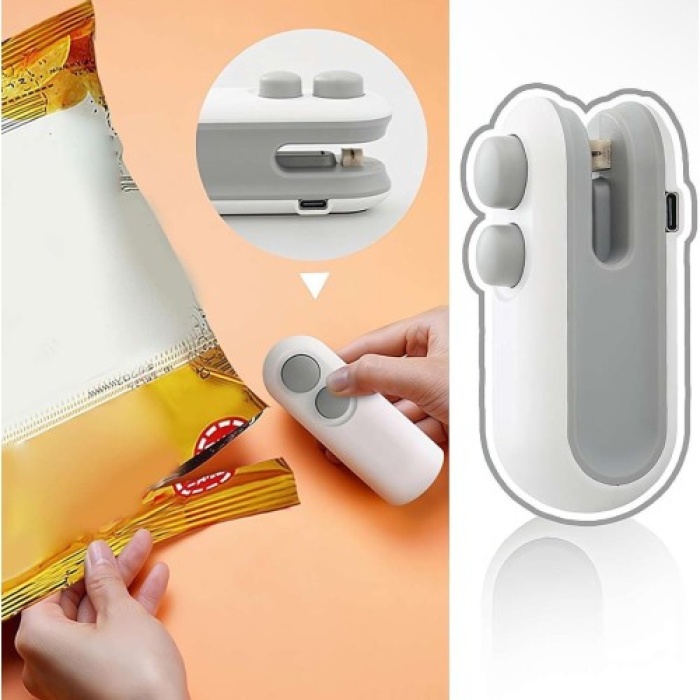 Mini Şarj Edilebilir Poşet Kapatıcı ve Kesici