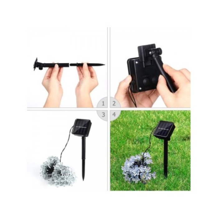 Solar 30 LEDli Çiçek Tasarımlı Günışığı Bahçe Aydınlatma