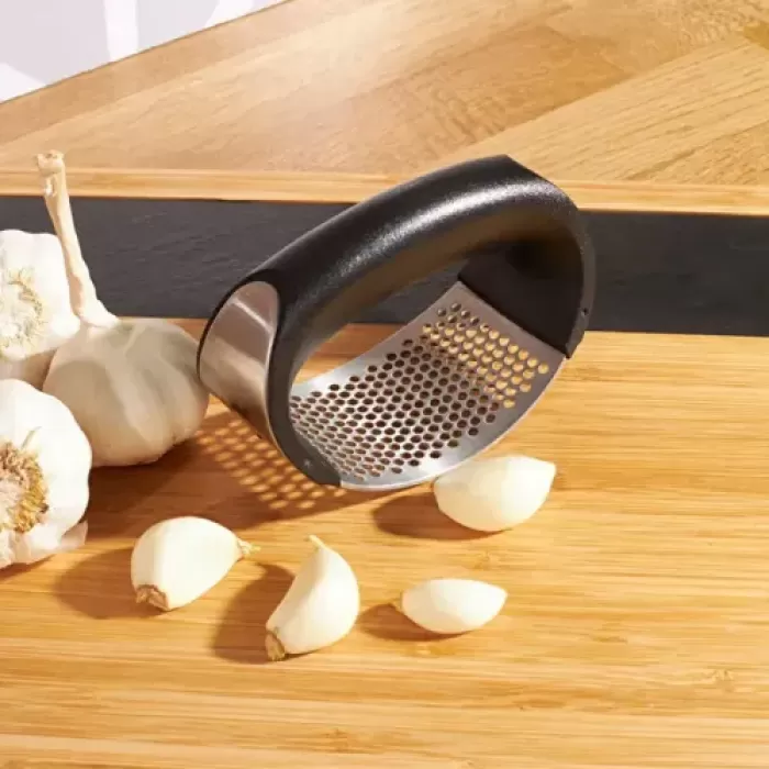 Paslanmaz Çelik Ergonomik Sarımsak Ezici Pres ve Doğrayıcı