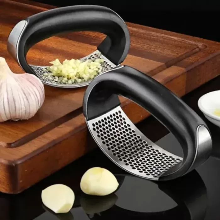 Paslanmaz Çelik Ergonomik Sarımsak Ezici Pres ve Doğrayıcı