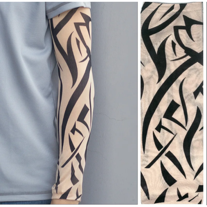 Giyilebilir Kol Dövmesi Çorap Dövme 3D Baskılı Kol Bacak Dövme 2 Adet Model 7 (5381)