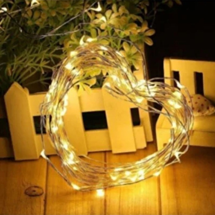 Sarı Peri LED Flaşlı Işık – 3 Metre Dekoratif Oda ve Organizasyon Aydınlatması (5381)