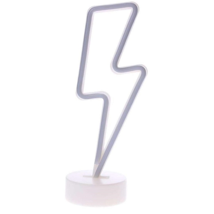Dekoratif Şimşek Şeklinde Pilli Neon Led Lamba Süs Masa Lambası (5381)