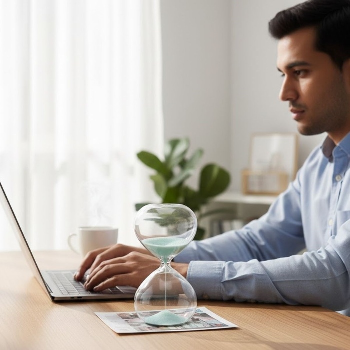 Masaüstü Cam Kum Saati – Estetik Tasarım, Dekoratif Zaman Ölçüm Aleti (5381)