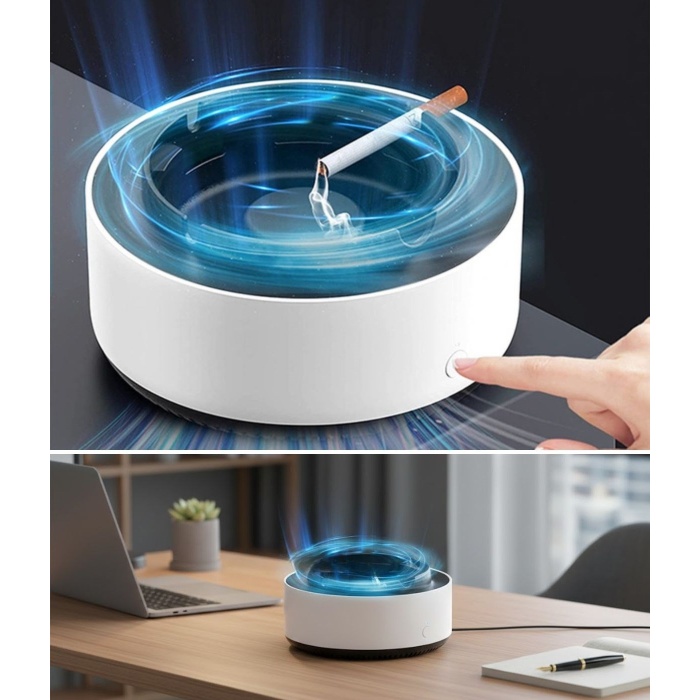 Dumanı İçine Çeken Akıllı Kül Tablası – Kokusuz, Filtreli ve Otomatik Duman Emici Küllük (5381)