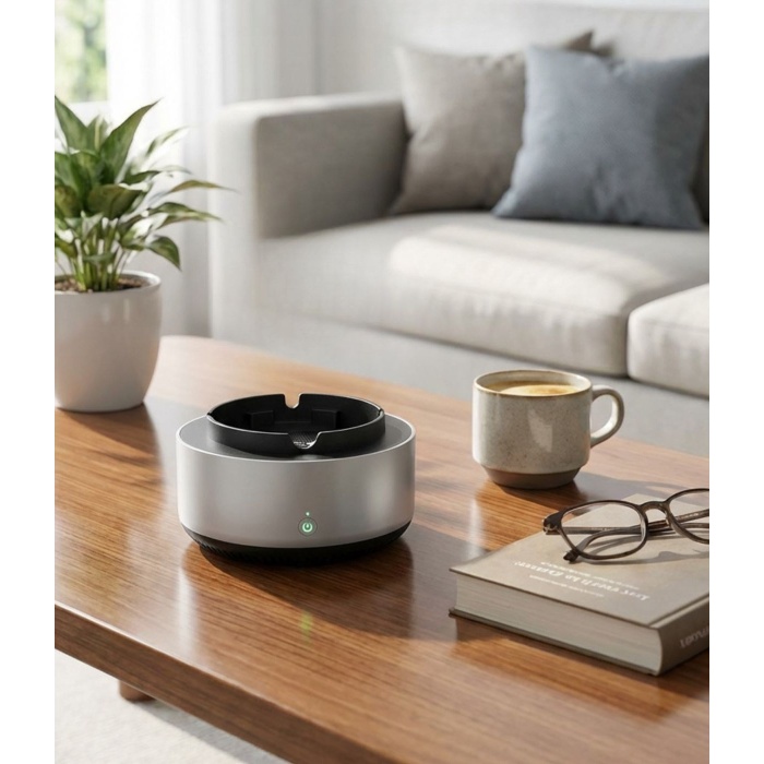 Dumanı İçine Çeken Akıllı Kül Tablası – Kokusuz, Filtreli ve Otomatik Duman Emici Küllük (5381)