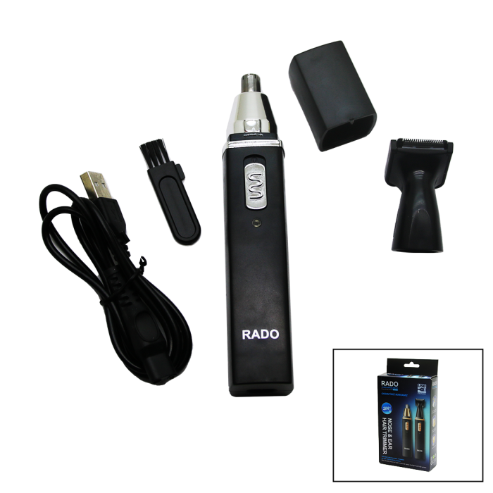 2IN1 BURUN - KULAK KIL ALMA - ENSE ÇİZİM USB SARJLI TRAŞ MAKİNESİ RD-3138 (5381)