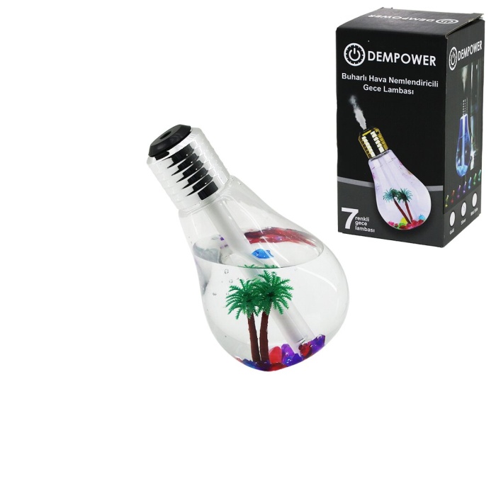 DEKORATİF NEMLENDİRİCİLİ 7 RENK 2W BUHARLI GECE LAMBASI (5381)