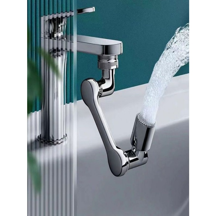 Musluk Başlığı 1080 Derece Dönebilen 2 Fonksiyonlu krom kaplama Musluk Ucu Filtresi (5381)