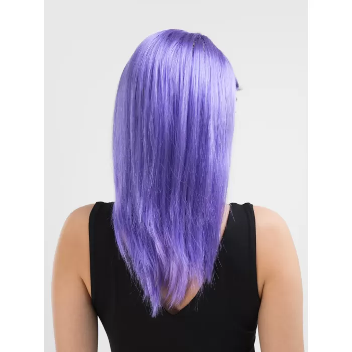 Mor Renk Uzun Düz Parti Peruğu (5381)