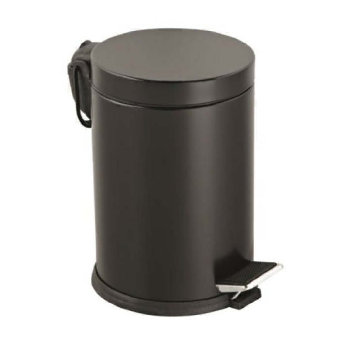 3LT SİYAH PEDALLI METAL ÇÖP KOVASI (5381)